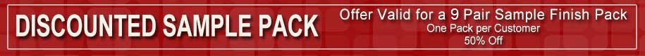 Red Background Featuring Bold Text That Reads "Discount Sample Pack."